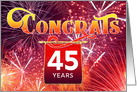 Employee Anniversary 45 Years - Celebration Firework card