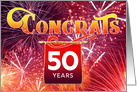 Employee Anniversary 50 Years - Celebration Firework card