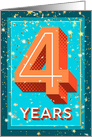 Employee Anniversary 4 Years - Bold Numbers card