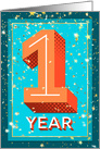 Employee Anniversary 1 Years - Bold Numbers card