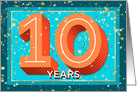 Employee Anniversary 10 Years - Bold Numbers card
