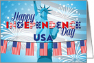 Independence Day Flags Statue of Liberty Stars and Stripes card