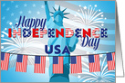 Independence Day Flags Statue of Liberty Stars and Stripes card