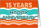 Employee Anniversary 15 Years Colorful Waves card