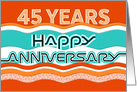 Employee Anniversary 45 Years Colorful Waves card