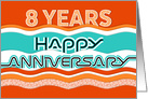 Employee Anniversary 8 Years Colorful Waves card