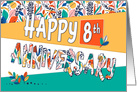 Employee 8th Anniversary Bright Colors and Pattern card