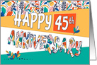 Employee 45th Anniversary Bright Colors and Pattern card