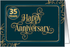 Employee 35th Anniversary Jade Swirly Font Corporate card