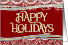 Happy Holidays Red Gold Christmas card
