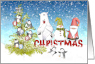 Penguins Happy Christmas card