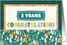 Employee 2nd Anniversary Colorful Congratulations card