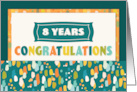 Employee 8th Anniversary Colorful Congratulations card