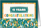 Employee 15th Anniversary Colorful Congratulations card