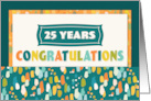Employee 25th Anniversary Colorful Congratulations card