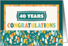 Employee 40th Anniversary Colorful Congratulations card
