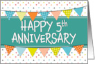 Employee 5th Anniversary Colorful Triangles card