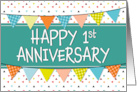 Employee 1st Anniversary Colorful Triangles card