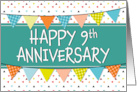 Employee 9th Anniversary Colorful Triangles card