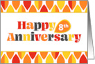 Employee 8th Anniversary Bright Colors Red Orange Yellow card