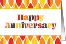 Employee Anniversary Bright Colors Red Orange Yellow card