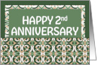 Employee 2nd Anniversary Green Pattern card