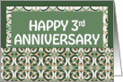 Employee 3rd Anniversary Green Pattern card