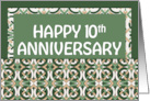 Employee 10th Anniversary Green Pattern card