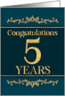 Employee 5th Anniversary Stylish Formal Elegant Jade card