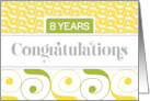 Employee 8th Anniversary Typography and Swirls card