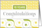 Employee 15th Anniversary Typography and Swirls card