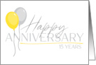 Employee 15th Anniversary Font Duo and Balloons card