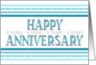 Employee 6th Anniversary Layered Font Turquoise card