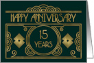 Employee 15th Anniversary Art Deco card