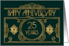 Employee 25th Anniversary Art Deco card