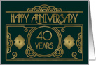 Employee 40th Anniversary Art Deco card