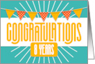 Employee 8th Anniversary Bright Colors and Bunting card