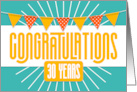 Employee 30th Anniversary Bright Colors and Bunting card