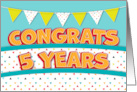 Employee 5th Anniversary Fun Bright and Bunting card