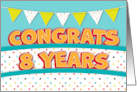 Employee 8th Anniversary Fun Bright and Bunting card