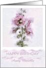 Happy Birthday Aunt Custom Relation Name Pink Flowers card