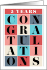 Employee 5th Anniversary Congratulations Grid card