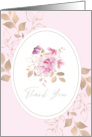 Pretty Pale Pink Flowers Thank You for Help and Kindness card