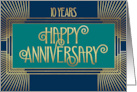 Employee 10th Anniversary Art Deco Fun Font card