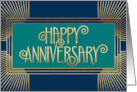 Employee Anniversary Art Deco Fun Font card