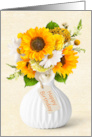 Birthday Orange Yellow Flowers in Vase card