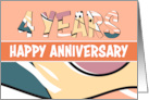 Employee 4th Anniversary Fun Pattern card