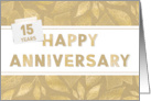 Employee 15th Anniversary Neutral and Gold Colors card