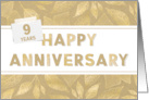 Employee 9th Anniversary Neutral and Gold Colors card