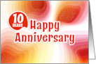 Employee 10th Anniversary Colorful Gradient Shapes card